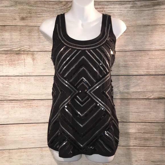 Express Tops - Express Sequin Tank Top